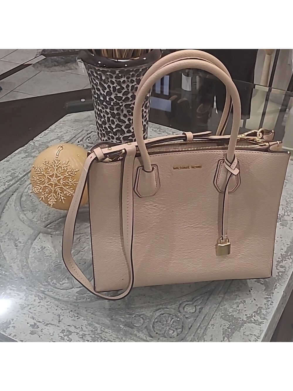 MICHAEL KORS ADELE MEDIUM PEBBLED LEATHER CROSSBODY BAG